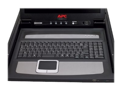 APC LCD Console - KVM console with KVM switch - 8 ports - PS/2 - 17" - rack-mountable - VGA - black - 1U
